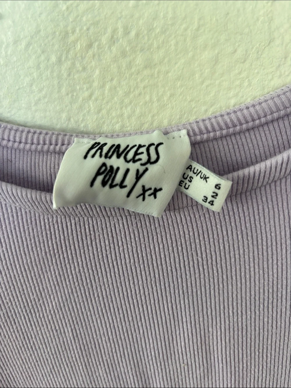 Princess Polly Lavender Side-Ruched Long Sleeve Crop Top -606sku